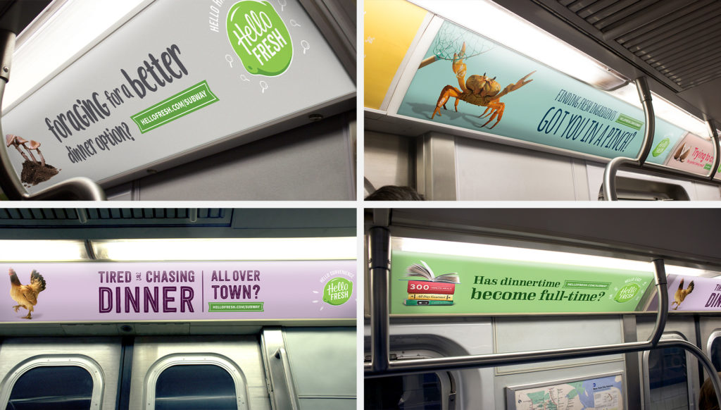 HelloFresh transit campaign on NYC subway