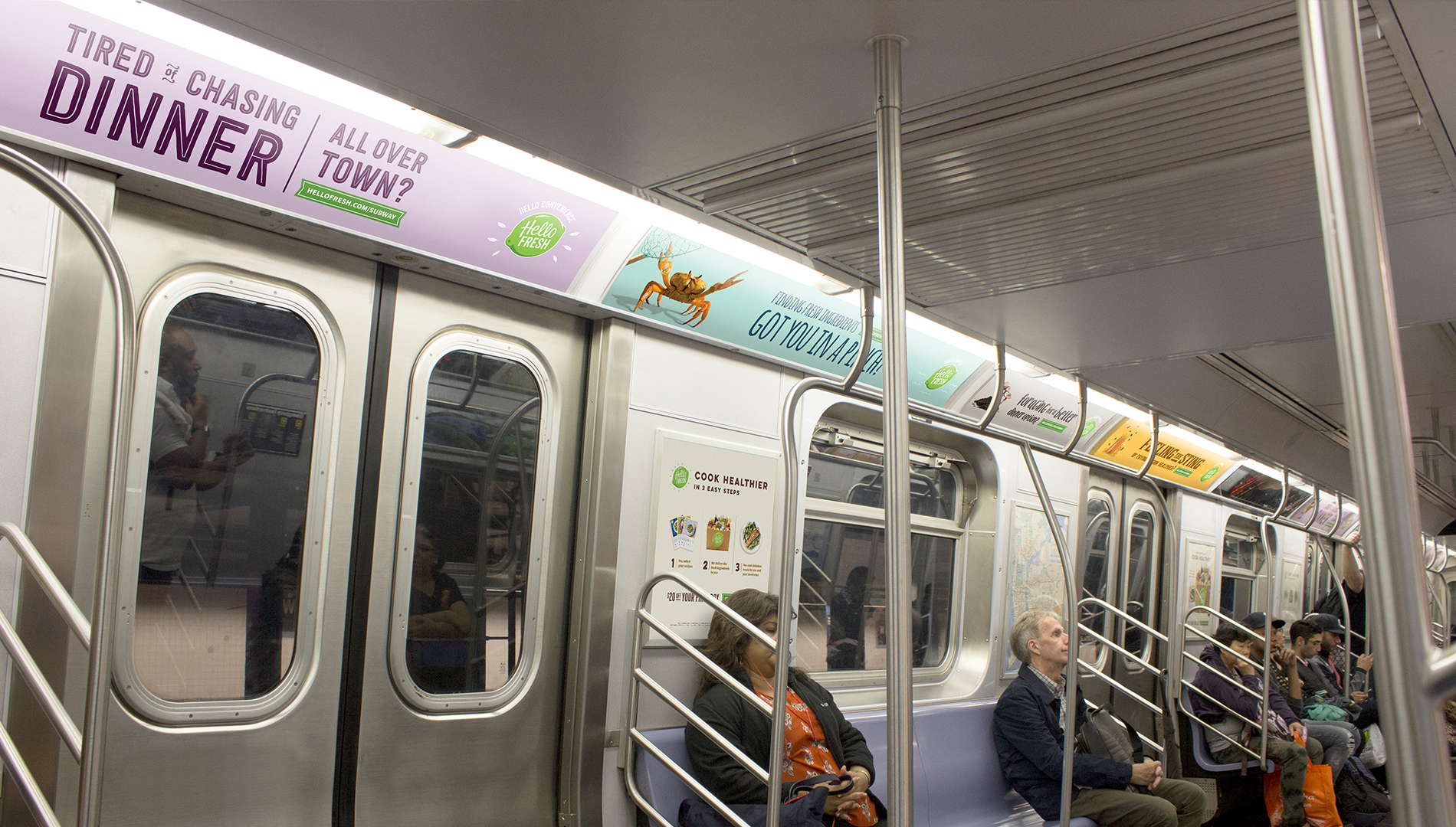 HelloFresh transit campaign on NYC subway